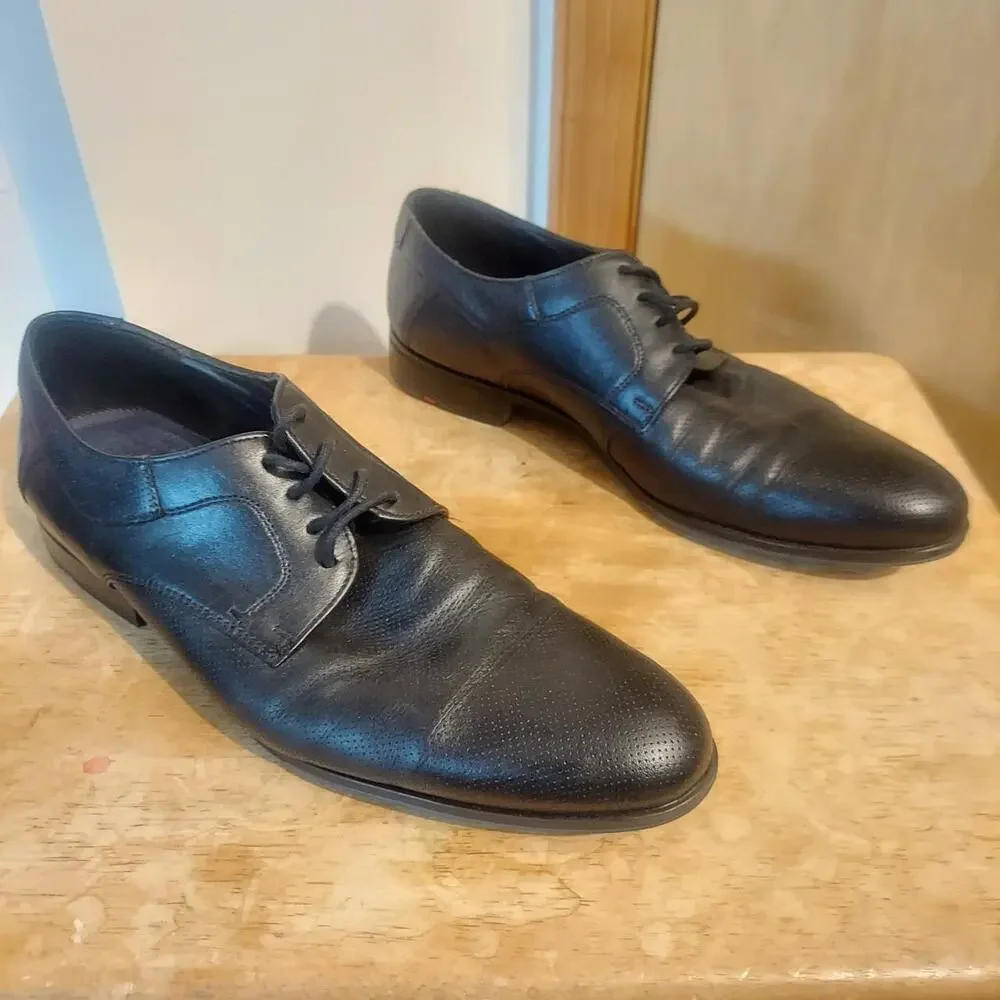 Lloyd Germany Men's US 10 Black Leather Derby Oxford Shoes